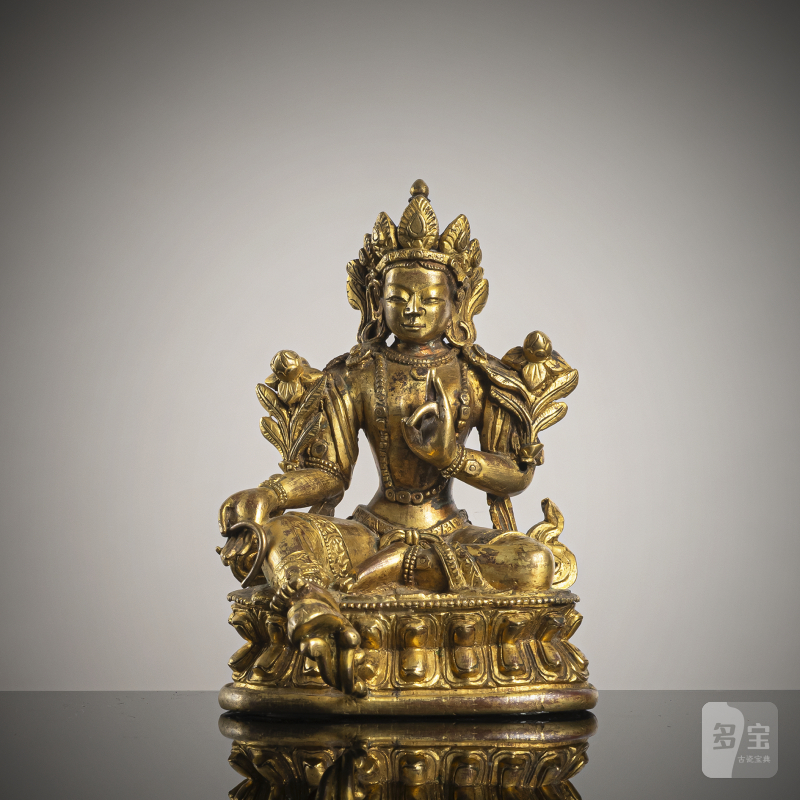 A GILT-BRONZE FIGURE OF SYAMATARA
